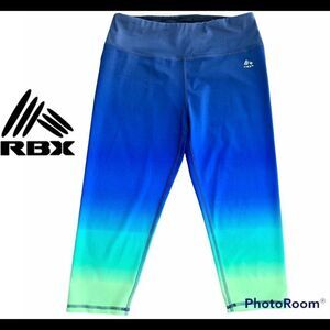 RBX Blue green yellow ombré Capri leggings size S